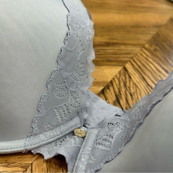 Natori Bra 34DD Lavender Lace Underwire Lightly Lined Demi Gold Hardware - Picture 4 of 7